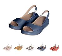 Generico Women's Summer Sandals Ultra-Comfy Casual Flat Orthotic Slippers for Shoes Platform Sandals Suitable For All Foot Shapes (Blue,36)