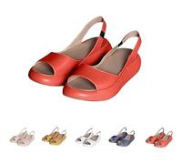 Generico Women's Summer Sandals Ultra-Comfy Casual Flat Orthotic Slippers for Shoes Platform Sandals Suitable For All Foot Shapes (Red,41)