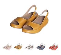 Generico Women's Summer Sandals Ultra-Comfy Casual Flat Orthotic Slippers for Shoes Platform Sandals Suitable For All Foot Shapes (Yellow,36)