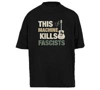Generico Womens This Machine Kills Fascists Maglietta Larga Unisex da Donna Uomo Nera Cotone Organico Tee Baggy T-Shirt Unisex Black