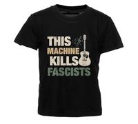 Generico Womens This Machine Kills Fascists Maglietta per Bambini Nero Ragazzi Ragazze Girocollo Leggero Casuale Manica Corta Kid's T-Shirt Black