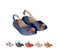 Generico Women's Ultra-Comfy Casual Flat Orthotic Shoes Slip on Casual Platform Sandals Suitable For All Foot Shapes (Blue,39)