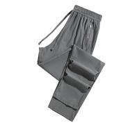 Generico Women's Ultra Stretch Ice Silk Comfort Casual Pants - Ice Silk Pants, Comfortable High-Waisted Active Trousers (Dark Gray - Straight,1x)