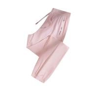 Generico Women's Ultra Stretch Ice Silk Comfort Casual Pants - Ice Silk Pants, Comfortable High-Waisted Active Trousers (Light Pink - Jogger,10x)