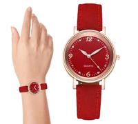 Genérico Women's Vintage Leather Strap Watch - Gold-Toned Round, Clear Numbers & Stylish Design | For Birthday, Party, Or Everyday Sophisticated Look, , Consulte la descripción, striscia