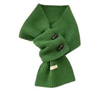 Generico Women's Winter Warm Scarf with Wooden Buttons Knitted Neck Wrap, Wool Shawl Convertible Turtleneck Collar for Cold Weather