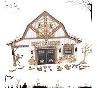 Generico Wood Halloween Sign, Rustic Spooky Decor Board, Compact Size with Realistic Printed Design, Wooden Material, Cute Table Decors with Farmhouse Style, Holiday Decor for Shelf Display