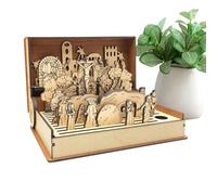 Generico Wood Pasqua Holy Week Book - Family Easter Holy Week Book Wood | Pasqua di Pasqua Ricordo, Decorazione Natalizia Fatta A Mano, Souvenir Decorativo per Bambini Accessori per Adolescenti