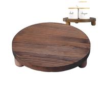 Generico Wood Riser |10x10x1.97 inches Round Plant Stan d Display Stan d Ri ser,Bathroom Decorative Tray, Farmhouse Wooden Ris er Soapy Stand, Indoor Wooden Tray Table Countertop Sink Kitchen Decor