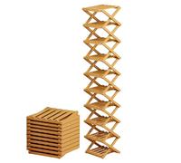 Generico Wood Shoe Rack 26x26x159cm, Multi-Tier Foldable Shoe Organizer Holder, Footwear Storage for Entryway Bedroom Closet Hallway Garage Mudroom Living Room Apartment