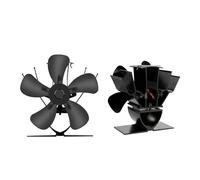 Generico wood stove fan, Ventilatore for camino alimentato a calore, stufa a legna silenziosa a 5 pale, distribuzione del calore invernale in casa,for home(Stove fan)