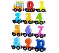 Genérico Wood Train-Magnetic 5 x 6 x 1,2 cm | Wooden Train Set, Strategic Number Color Learning Game For Kids 1-3 Years Birthday Basket Filler Airplane Stocking Stuffers Classroom