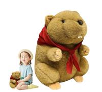 Generico Woodchuck Stuffed Animal - 9.84 Inches Cute Cartoon Woodchuck Doll | Sensory Snuggle Toy with Scarf, Hugging Pillow for Home Decoration | Perfect Birthday