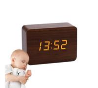 Generico Wooden Alarm Clock - Digital LED Desk Clock, Electric Bedroom Clocks, Large Display Desk Accessories | Weekday/Weekend Mode, Sound Control, Electric Clocks For Bedside, Bedroom, Home Décor