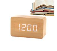 Generico Wooden Alarm Clock - Digital LED Desk Clock, Electric Bedroom Clocks, Large Display Desk Accessories | Weekday/Weekend Mode, Sound Control, Electric Clocks For Bedside, Bedroom, Home Décor