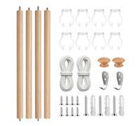 Generico Wooden Banner Rod - 2-Pack Wooden Tapestry Display Hanger Kit