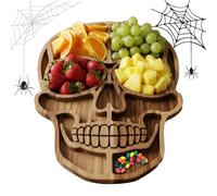 Generico Wooden Charcuterie Boards, Serving Tray, 11.81x7.87 Inches Decorative Food Platter, Carved Wood Design, Halloween Tableware, for Buffet Picnic Wedding Party Camping Pool Restaurant Use