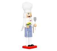 Generico Wooden Chef Nutcracker - Baker Edition | Hand-Painted Traditional Christmas Figurine With White Toque And Rolling Pin, Festive Holiday Table Decor Kitchen Counters, Mantels, And Bakers