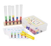 Genérico Wooden Color Sorting Toy - Wood ABS Set 200 g | Ball In Cups Matching Game | Children's Color Matching Clip Wood Test Tube Early Educational Toy For School Travel Outdoors and Home