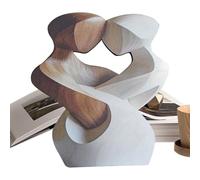 Generico Wooden Couple Statue, Handcrafted Abstract Figurine, 2D Wedding Decoration Artwork Ornament for Desk Shelf Table Living Room Kid Room Sideboards Romantic Home Decor Accent