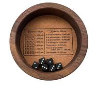 Generico Wooden Dice Tray For Färkle - Classic Game Set | Sturdy Octagonal Wood Tray, Elegant Dice Rolling Station To Keep Dices In Play, Portable Board Game Accessory For Family Games Night