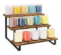 Generico Wooden Display Stand - 3 Tier Shelf for Condiments Jars | Portable Organizer with Compact Design, Multi Purpose Market Display, Lightweight Stand for Home, Catering Event Presentation