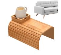 Genérico Wooden Divano Cup Holder Tray | Armrest Caddy For Drinks & Snacks | Side Table For Couch Recliner Loveseat | Living Room Furniture Accessory