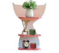 Generico Wooden Floating Shelves, Mermaid Fishtail 3-Tier Wall Storage Rack, Wall Mounted Shelf Stand, Decorative Farmhouse Display, Ideal for Bathroom, Bedroom, Living Room and Kitchen