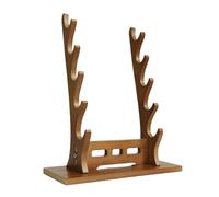Generico Wooden Flute Holder, 5-Tier Scabbard Stand for Tabletop Display, Elegant Multi-Slot Rack Organizer for Bamboo Flutes Recorders Native Instruments Musical Collections Decor 31x11.5x37cm
