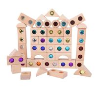 Generico Wooden Gem Blocks Translucent Rainbow 50PCS Light Table Set