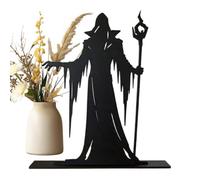 Generico Wooden Halloween Decor Gothic Silhouette Rustic Sculpture