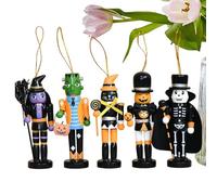 Generico Wooden Halloween Nutcracker Ornament | Nutcracker,5 Pieces Woodenfor Holiday Party Tree Home Office Classroom Window Haunted House