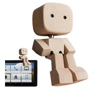 Generico Wooden Human Figure | Wooden Man Figurine Shaking Feet - Dashboard Movable Sculpture Desktop Ornament for Travel Study Road Trip Dormitory Commuting Bedroom