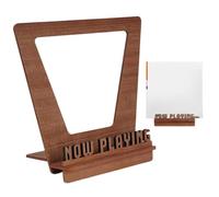 Generico Wooden Lp Album Storage Rack with Now Playing Stand, Holds Up to 5 Vinyl Records, Stylish Home Decor Record Display Shelf, Compact and Durable Organizer, 9.45x5.47 Inches
