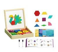 Generico Wooden Magnetic Pattern Blocks Set - Wood Paper 22.5x22.5x3.7cm | Pattern Blocks | Wooden Patterns Block Set For Kids’ Creative Play, Shape Learning, And Early Education Activities