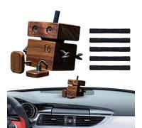 Generico Wooden Man Figurine, Shaking Action Figure, 2.36x1.97x3.94 inches Wobble Feet Dashboard Toy, Spring-Base Design, Humorous Decor, Natural Wood Tone for Car Vent, Desk, Bedroom, Dorm