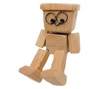 Generico Wooden Man Figurine, Shaking Wooden Man Figure Decoration, Funny Sculpture Dashboard Movable Ornament for Study Travel Road Trip Commuting Living Room