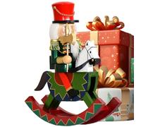 Generico Wooden Nutcracker On Rocking Horse, Christmas Tabletop Decoration