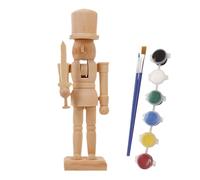 Generico Wooden Nutcracker - Unpainted Wooden NutcrackeErS, Paint Your Own Nutcacker Figures, Paintable Nutcrcker Figures Christmas Ornament For Shelf, Cabinet, Christmas Unfinished Nutcrcker Figurs