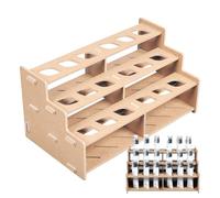 Generico Wooden Paint Tube Rack, 3-Layer Organizer, Brush Art Supply Holder Stand Artists, Holds Up to 18 Bottles or Tubes, Ideal Storage for Studio and Creative Spaces, Wood Color