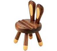 Generico Wooden Phone Stand - Chair Shape Base, Cute Animal Ears, Natural Timber Dock, Rustic Mobile Support | for Home Kitchen Bedroom Vanity Nightstand Apartment Workplace Media Viewing Setup