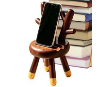 Generico Wooden Phone Stand - Decorative Seat Dock, Miniature Creature Mount, Wooden Desktop Cradle, Novelty Phone Holder | for Dressing Table Setup Creative Workplace Desk Organizing Piece Accent