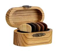 Generico Wooden Pick Holder For Guitar, 8cm Portable Guitar Pick Storage Box, Multifunctional Pick Case For Guitar, Ukulele, And Bass, Compact Pick Holder, 8cm Guitar Pick Storage Box