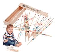 Generico Wooden Pick Up Sticks Game, Colorful Educational Toys, 31-Color Stick Balance Games, Classic Educational Toy for Preschool Learning and Family Fun, Kids Adults, Mixed Colors