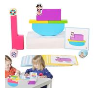 Generico Wooden Puzzle Blocks, Sensory Construction Toy, Hand-Eye Coordination, Smooth Sanded Finish, Ideal for Interactive Learning and Creative Playtime Challenges, 6.5x2.68x4.65 inches