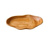 Generico Wooden Salad Bowl - Natural Farmhouse Dish, Decorative Platter Serving Trays, Versatile Centerpieces Food Plate, Organize Candy Dessert Snack Sweets - For Kitchen Counters Table Living Rooms