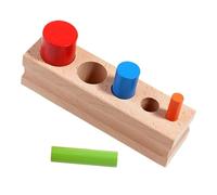 Generico Wooden Sensory Toys, Color Recognition Board Game, Beechwood Cylinder-Shaped Puzzle, Interactive Fine Motor Skill Development Toy, Educational Learning Play Set Kids, Boys Girls, 15x4x4cm