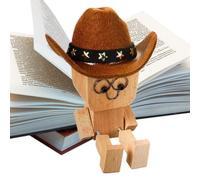 Generico Wooden Shaking Man Figurine, Spring Loaded Wobbly, Desktop Ornament Set, 12 Magnetic Expression Display Toy, Creative Moving Desk Decor Unit, For Car Home Living Room Bedroom Shelf Use