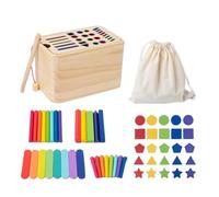 Generico Wooden Shape Sorter Toy, Sensory Matching Plug-in Game, Wooden Color Shape Sorting Motor Skills Development, Safety And Fun for Months Old Boys,6.3x4.02x3.94 inches