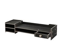 Generico Wooden Shelf Storage Organizer For Laptop PC Keyboard Stationery School Supplies Home Office Apartment Dorm | Desk Monitor Stand | Monitor Riser For Desk Organization |